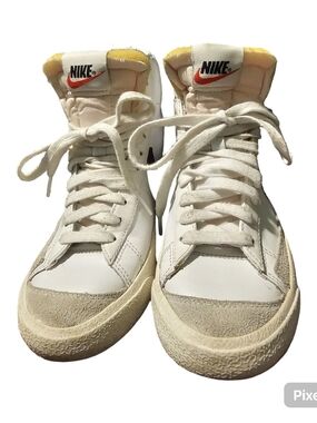 Nike Blazer Mid '77 Vintage White Black Sneakers Women's 6.5 Leather Shoes